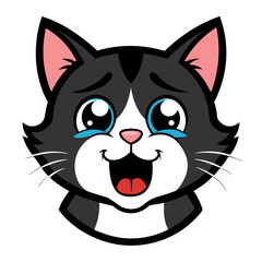 Cat crying art vector illustration