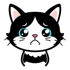 Cat crying art vector illustration
