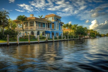 Obraz premium Fort Lauderdale House: Iconic Waterfront Architecture in North America