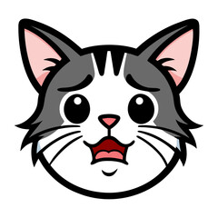 Cat crying art vector illustration