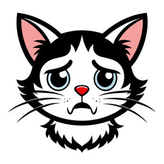 Cat crying art vector illustration