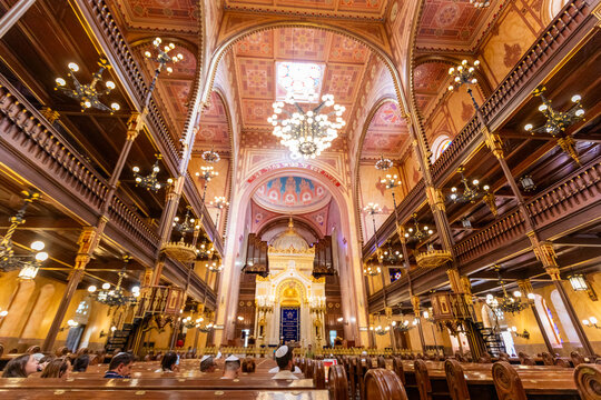 Interior of the Dohany Street Synagogue, Budapest, Hungary
