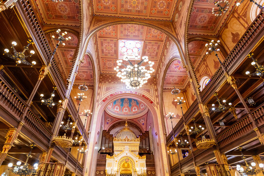 Interior of the Dohany Street Synagogue, Budapest, Hungary