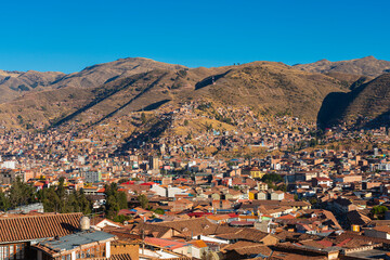 Elevated view of Cusco (Cuzco) city, Cusco Province, Cusco Region, Peru