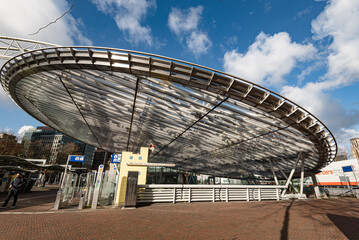Blaak Station, circular glass structure, Rotterdam, The Netherlands