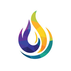 Fire flame icon. Oil and gas energy logo concept.