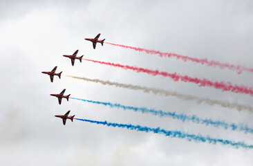 Red arrows aerial display (aerobatics) team, Silverstone, England, United Kingdom