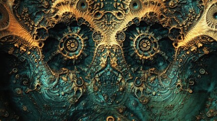 Abstract fractal pattern showcasing natural self similarity and central symmetry ideal for design projects related to nature mathematics science and art