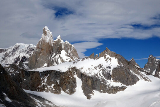 Cerro Torre, one of the hardest peaks in the world to climb, El Chalten Massif, Argentine Patagonia, Argentina