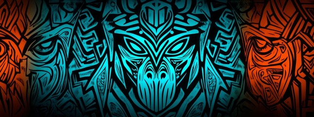 African patterns, the tribal pattern is intricate and complex, digital art wallpaper background isolate.
