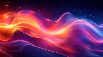 Fototapeta premium fluid abstract composition of vibrant neon colors swirling shapes and dynamic brushstrokes create sense of movement digital painting style with glowing edges and translucent layers