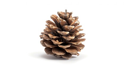 Dry pine cone on a white background, isolated