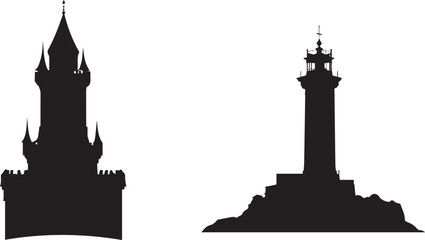 Highly Tower Building silhouette