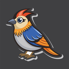 Bird sticker vector illustration file 