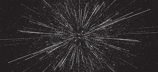 Obraz premium Circular starburst explosion texture. Distressed uneven grunge background. Abstract vector illustration. Overlay to create interesting effect and depth. Isolated on white background.