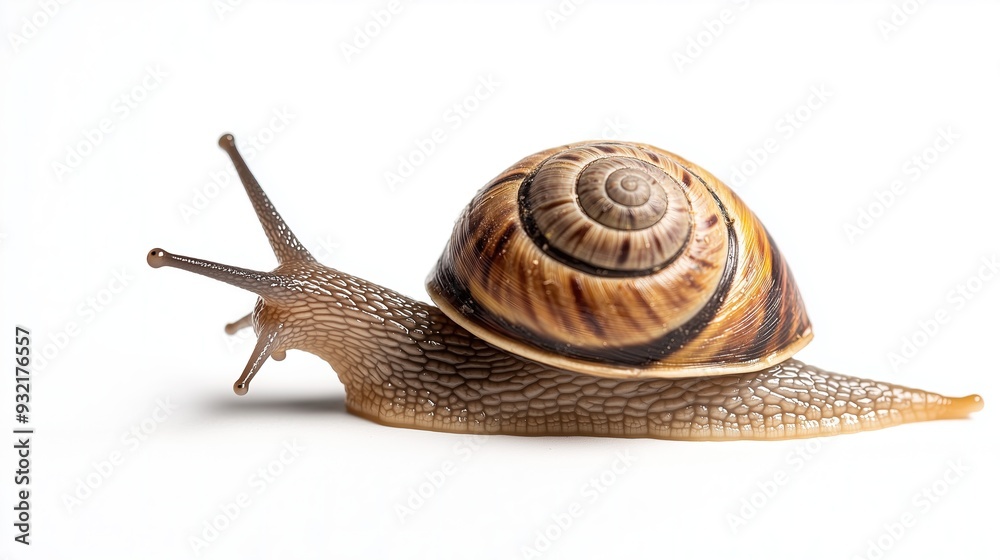 Wall mural Snail on a white background, isolated