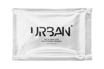 PNG metallic plastic pouch bag, transparent background