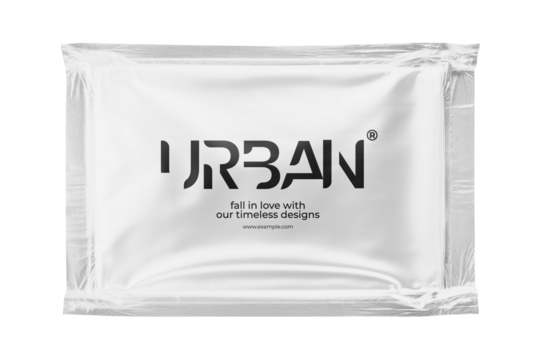 PNG metallic plastic pouch bag, transparent background