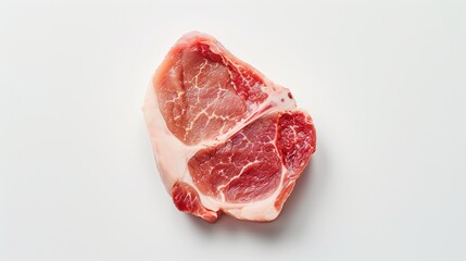 Fresh raw pork steak on a white background, isola
