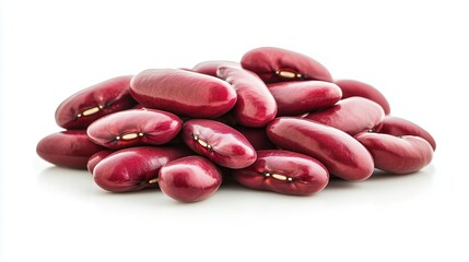 Red dried beans on a white background, isolated
