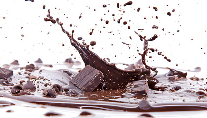 Fototapeta premium Chocolate splash isolated on white background