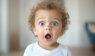 Surprised Boy with Big Beautiful Eyes – Close-Up Portrait