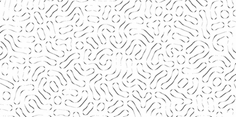 Abstract Turing organic wallpaper with background. Turing reaction diffusion monochrome seamless pattern with chaotic motion. Natural seamless line pattern. Linear design with biological shapes.