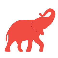 Red elephant representing the Republican Party of USA. Democracy vote concept. Element for print, banner, card, brochure or logo.