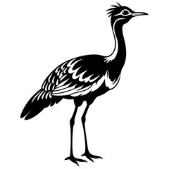 black crowned crane isolated