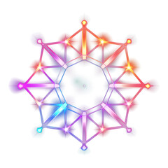 PNG Octagram futuristic neon light abstract night.