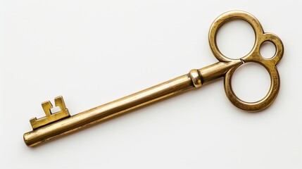 Vintage keys on a white background