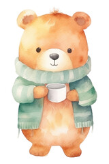 Fototapeta premium PNG Cup cartoon cute bear.