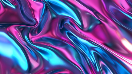 Fototapeta premium Abstract Liquid Background with Pink and Blue Swirls Iridescent Shimmer and Glossy Finish