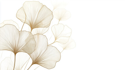 Fototapeta premium Elegant Botanical Illustration of Luxury Foliage on White Background