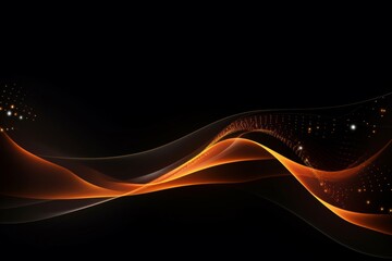 Abstract Orange Wave Background - Digital Art