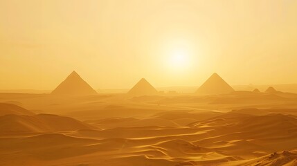 The Giza pyramids viewed from a distance