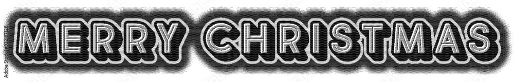 Leinwandbilder Merry Christmas print error bitmap style editable text vignette vector effect.