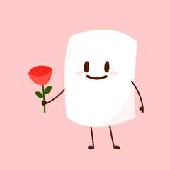 Marshmallow cartoon. marshmallow character design. Marshmallow vector.