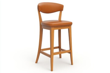 Modern Bar Stool with Leather Seat and Wood Frame - This modern bar stool features a comfortable leather seat and a stylish wood frame. The stool is perfect for adding a touch of elegance to any kitch