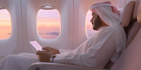 a man from the united arab emirates flying on his private jet to Dubai