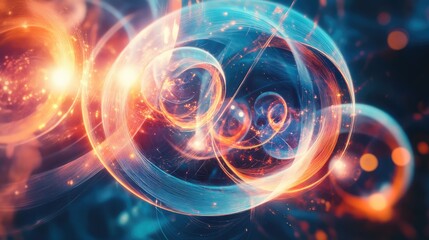 Abstract visual of quantum superposition with overlapping shadows and light effects, illustrating the concept of multiple states.