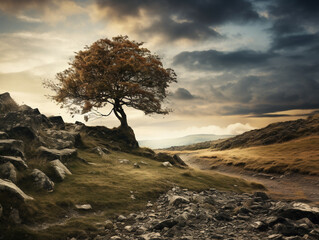 Ominous rural landscape