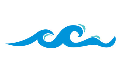 water wave icon vector logo illustration