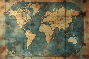 grunge world map