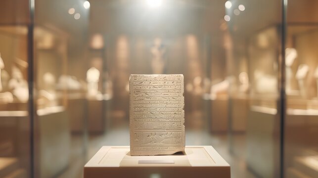 view of well-preserved hieroglyphic engravings on a stone surface from ancient Egypt