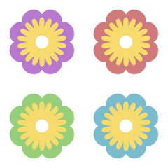 4 Colorful Daisy Flowers Illustrations 