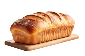 A loaf of bread isolated on clear white and transparent background