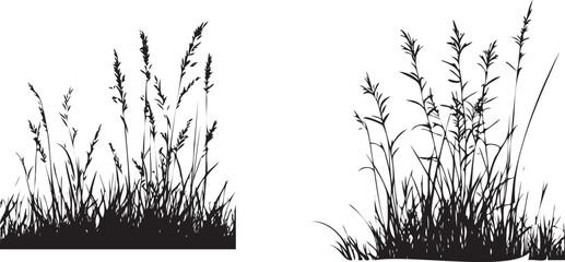 Grass silhouette vector icons