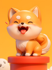 Naklejka premium 3D cartoon dog