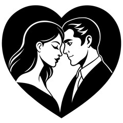 Monochrome Love Vector Art Design Illustration